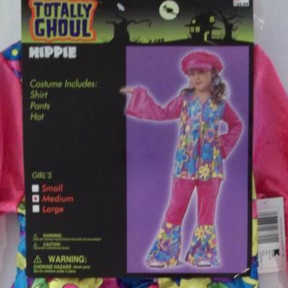 Flower Power 70's Hippie Girls Costume-Medium (10-12)